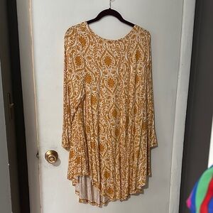 Roaman's Mustard Paisley Tunic